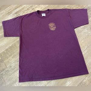 Gildan Vintage Made in Canada Mid weight T-Shirt Purple Gold Size Large